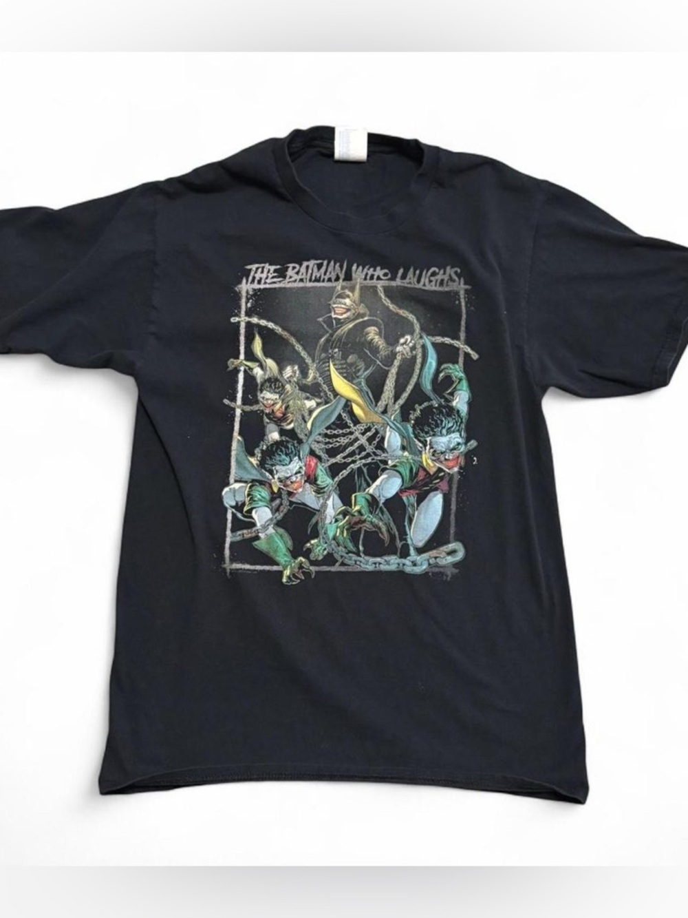 Port & Company Black “The Batman Who Laughs” Graphic Tee Small